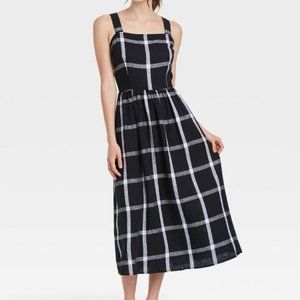 BNWT Who What Wear Women's Striped Sleeveless Buckle Back Dress Size 6